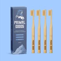 Premium Bamboo & Boar Bristle Tooth Brush- (4-pack) Microplastic Free, Biodegradable, Gentle Oral
