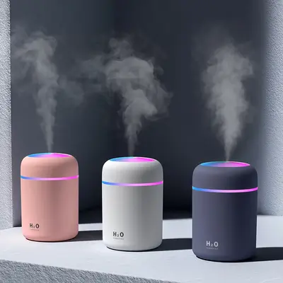 Colorful Cool Mini Humidifier, Essential Oil Diffuser,USB Portable Mini Humidifier for Car, Office Bedroom, Desktop, 7 Color ...
