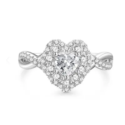 Gold Vermeil Birthstone Personalized Engraving With Heart Ring for Women