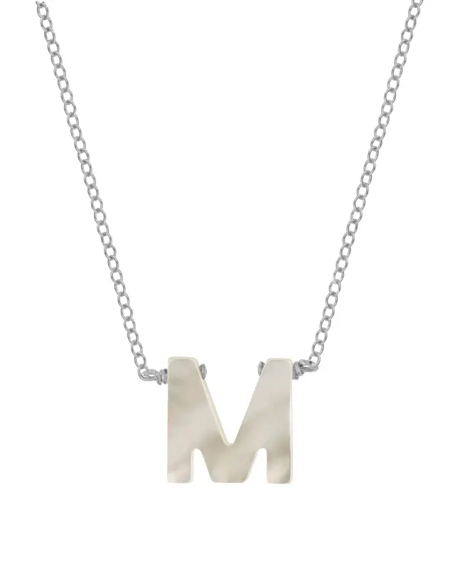 Dawn Initial Necklace | Metal Color: Silver | Style: M