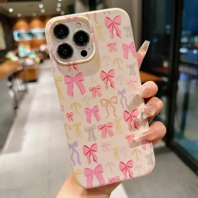 Bow Pattern Phone Case, Cute Phone Case, Fashionable Phone Protector Cover, Cellphone Protective Cases, Phone Accessories ...