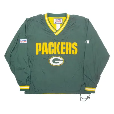 CHAMPION NFL Green Bay Packers Mens Pullover Jacket Green Nylon M