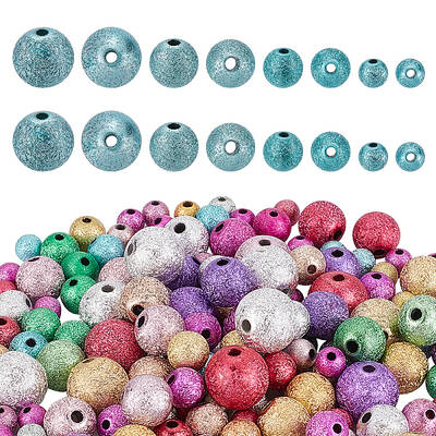220Pcs 4 Style Opaque Acrylic Beads