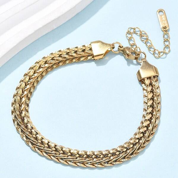 304 Stainless Steel Wheat Chain Bracelets for Women