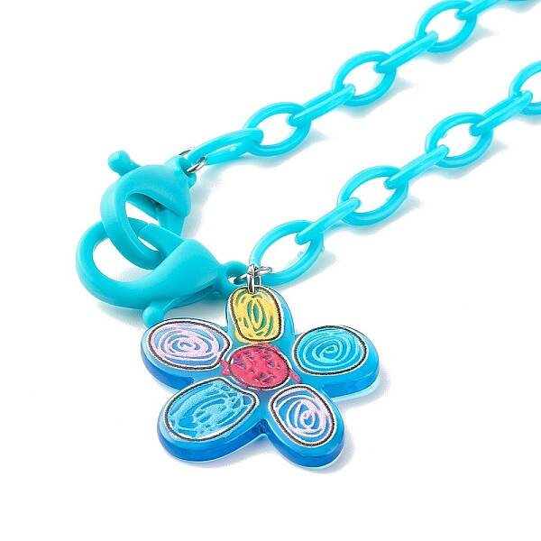 Transparent Acrylic Flower Pendants Necklaces