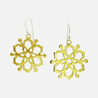 Moroccan Mandala Brass Earrings