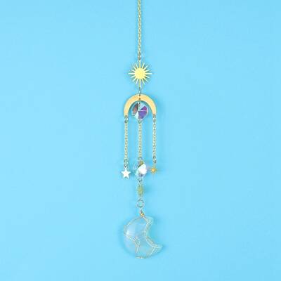 Opalite Moon Sun Catcher Hanging Ornaments