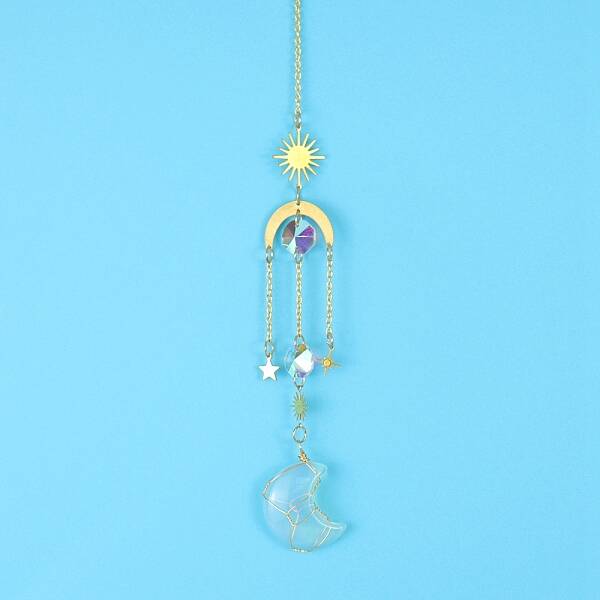 Opalite Moon Sun Catcher Hanging Ornaments