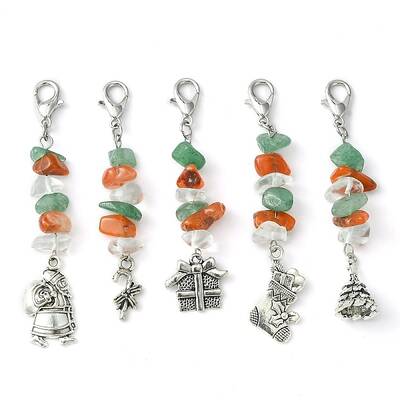 Natural Gemstone Chip Pendant Decorations