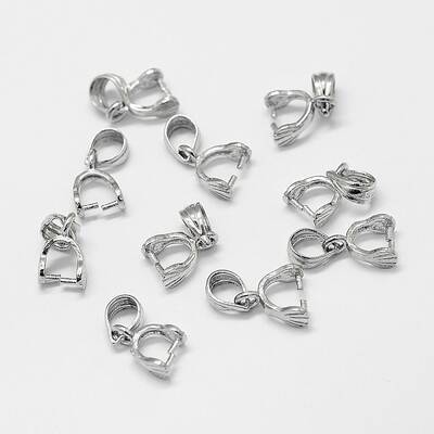 Anti-Tarnish Rhodium Plated 925 Sterling Silver Pendant Bails