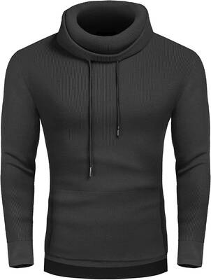 Knitted Pullover Turtleneck Sweater (US Only), Dark Grey / M