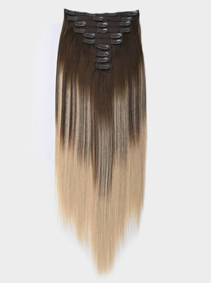 UNice Warm Brown & Honey Blonde Ombre Human Hair Clip In Extension