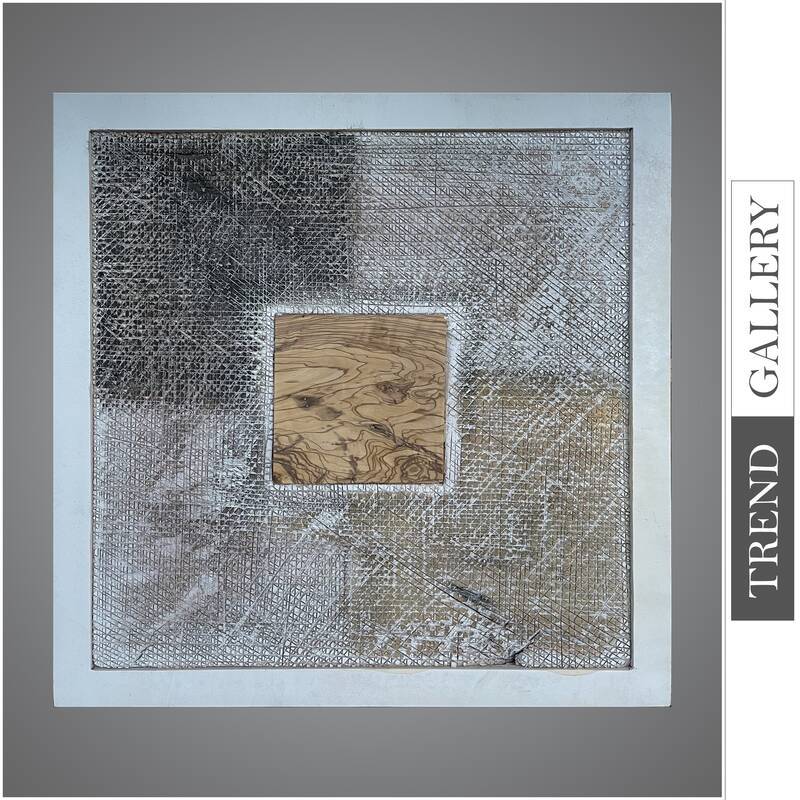 Original Wooden Wall Art Abstract Ribbed Square Creative Colored Modern Home Decor | FRESH MEMORIES 27.5"x27.5"