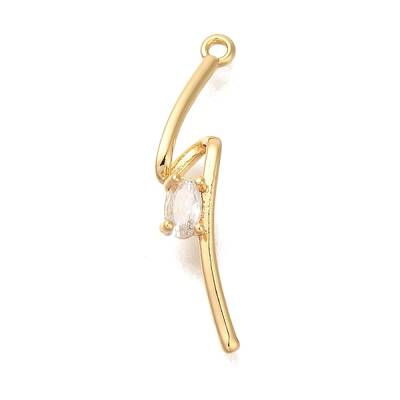 Brass Micro Pave Clear Cubic Zirconia Pendants