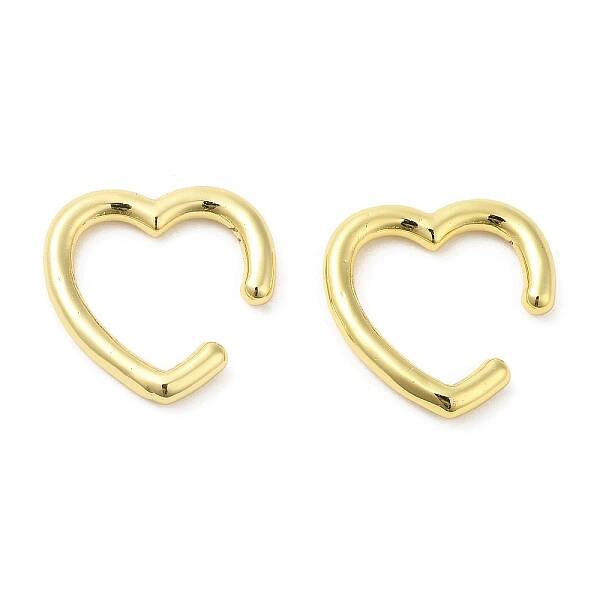 Rack Plating Brass Heart Cuff Earrings for Women