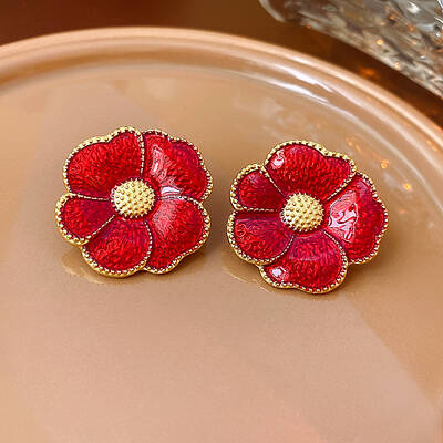 Alloy Enamel Stud Earrings