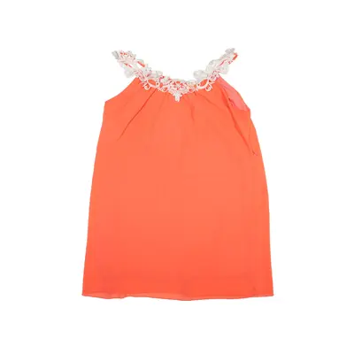 Shift Dress Orange Sleeveless Short Womens UK 10