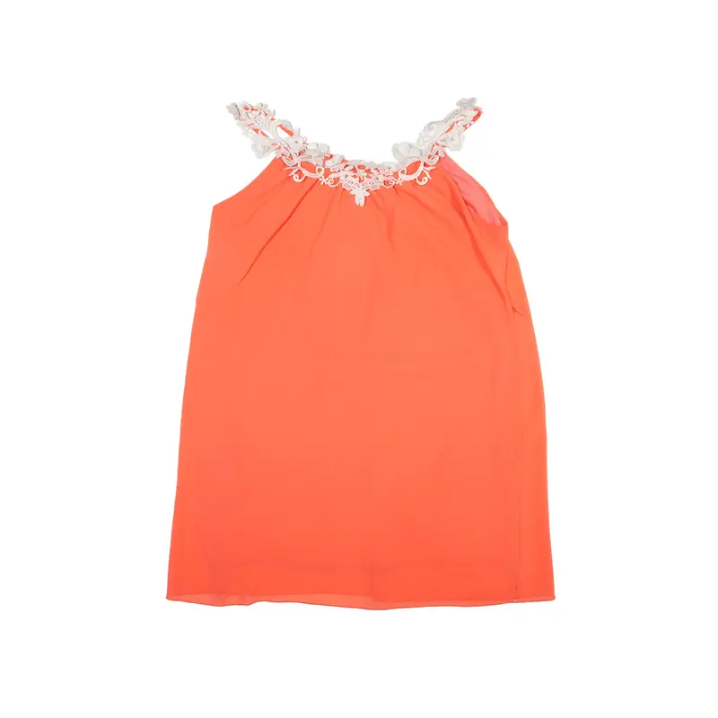 Shift Dress Orange Sleeveless Short Womens UK 10