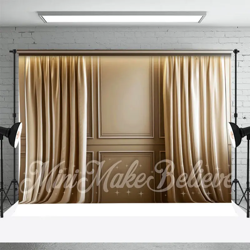 Light Brown Curtain Retro Wall Photo Shoot Backdrop - Aperturee