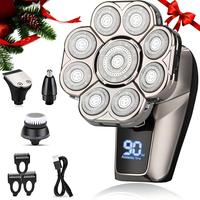 6 in 1 Electric Head Shaver, 1 Box Waterproof Wet/dry Grooming Shaver & Accessories, Cordless Rechargeable Bald Head Razor fo...