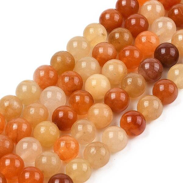Natural Golden Silk Jade Beads Strands