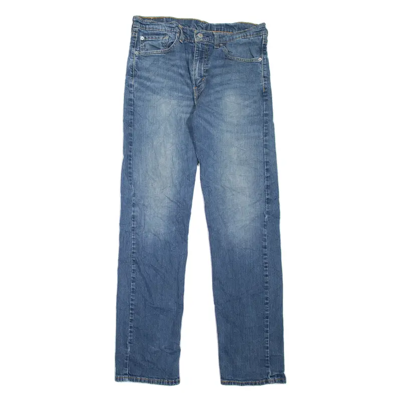 LEVI'S 505 Jeans Mens Blue Regular Straight Stone Wash W33 L34