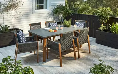 CANVAS Vernon All-Weather Wicker Casual Outdoor/Patio Dining Set, 7-pc