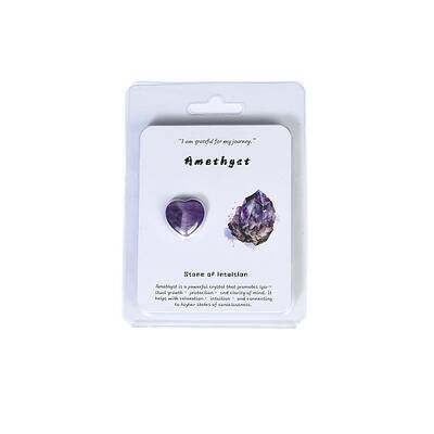 Heart Shape Natural Amethyst Display Decorations