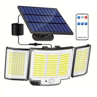 Solar Powered Outdoor Light, 3-Head Floodlight with Motion Sensor, Outdoor Security Light, Smart Security Sensor Light for Po...