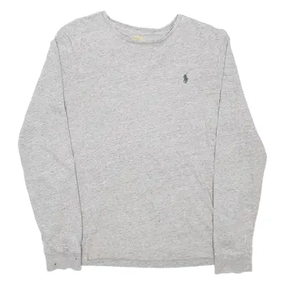 POLO RALPH LAUREN Mens T-Shirt Grey Long Sleeve M