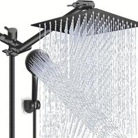 Rain Shower Head with Handheld Sprayer, 1 Set High Pressure Waterfall Shower Head with Adjustable Extension Arm & 5 Settings ...