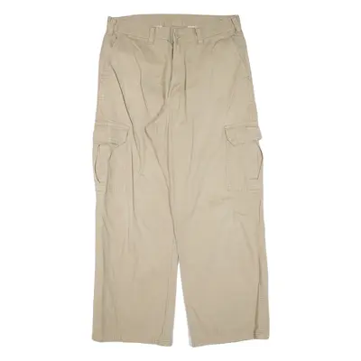 DICKIES Cargo Workwear Mens Trousers Beige Loose Straight W32 L27