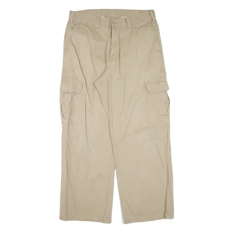 DICKIES Cargo Workwear Mens Trousers Beige Loose Straight W32 L27
