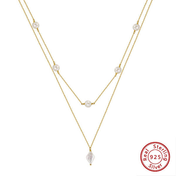 925 Sterling Silver Double Layer Necklaces