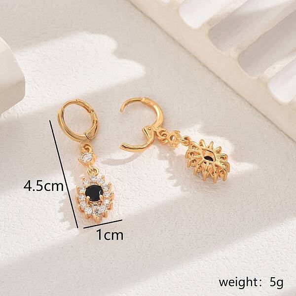 Elegant Copper Flower Hoop Earrings