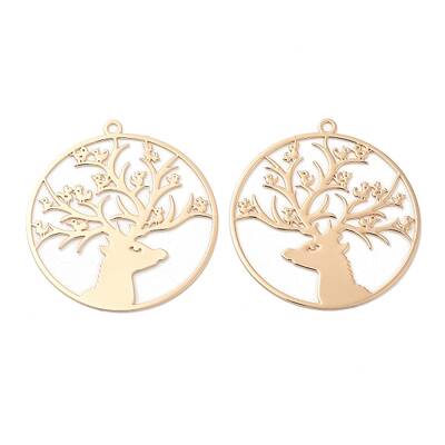Long-Lasting Plated Brass Filigree Pendants