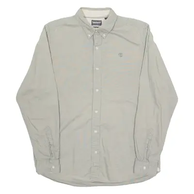 TIMBERLAND Mens Plain Shirt Grey Long Sleeve M