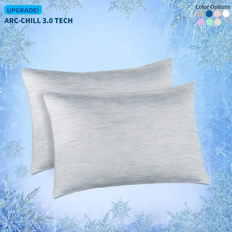 Elegear 2Pcs Cooling Pillow Cases for Autumn Hot Sleepers Q-Max 0.5 Breathable Soft Pillowcase for Relaxation Soothing Silky ...