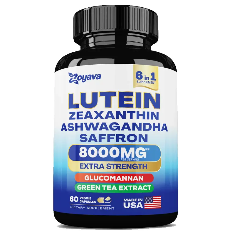 Zoyava Lutein Supplement 8000MG, with over 5+ Super Ingredients, Extra Strength & High Potency, 60 Capsules, Made in USA