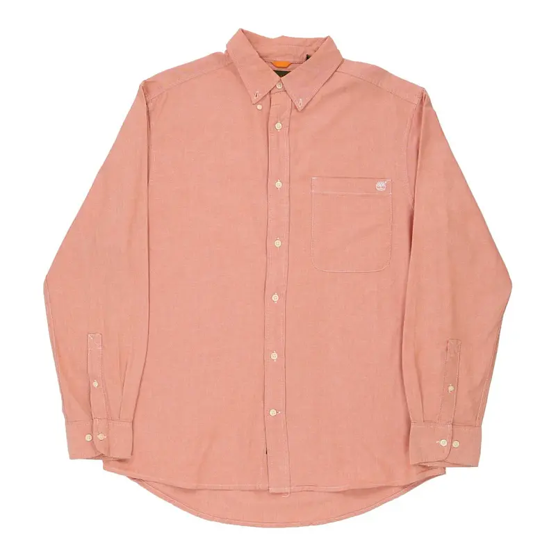 Timberland Shirt - Large Orange Cotton