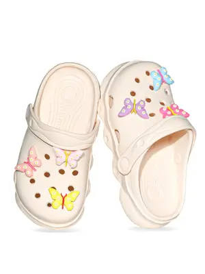 Charming Butterfly Garden Clogs for Kids, Lightweight and Breathable Outdoor Shoes, Lightweight Sandal, Stylish Casual Footwe...