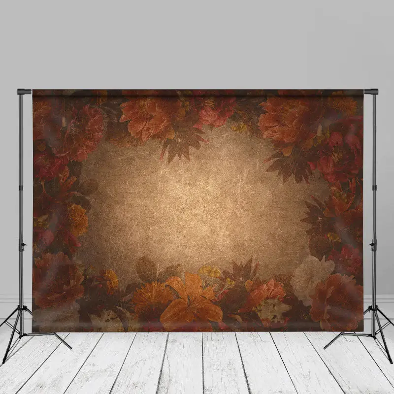 Retro Red Gradient Overlay Floral Fine Art Backdrop - Aperturee