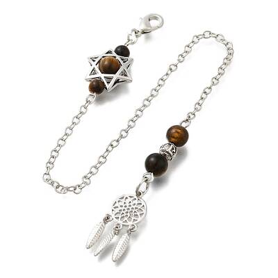 Round Natural Tiger Eye Dowsing Pendulums