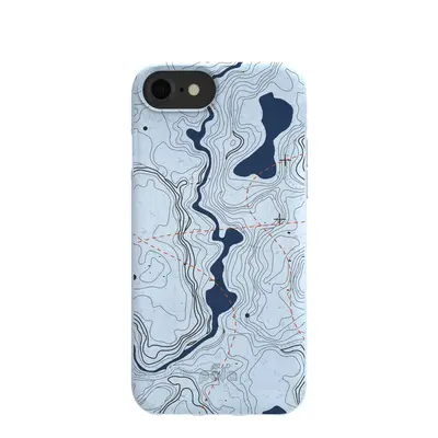 Powder Blue Contour Lines iPhone 6/6s/7/8/SE Case