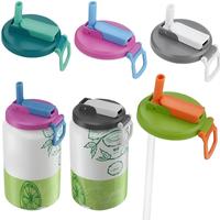 4-Pack Leakproof Can Lids with Straw,Reusable Silicone Covers for Soda,Beer,Juice,Drinking Supplies for Home & Outdoor & Trav...