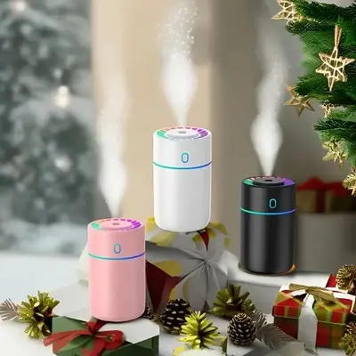 Portable Mini Air Humidifier, 1 Count USB Powered Color Light Air Humidifier Diffuser, Household & Vehicle Spray Moisturizing...