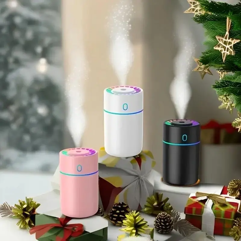 Portable Mini Air Humidifier, 1 Count USB Powered Color Light Air Humidifier Diffuser, Household & Vehicle Spray Moisturizing...