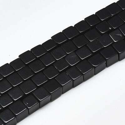Natural Black Stone Beads Strands