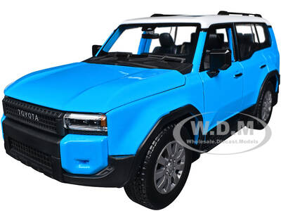 2024 Toyota Land Cruiser Blue with White Top Special Edition Series 1/24 Diecast Model Car by Maisto