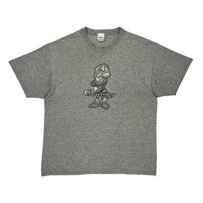 Grumpy Disney Graphic T-Shirt - 2XL Grey Cotton